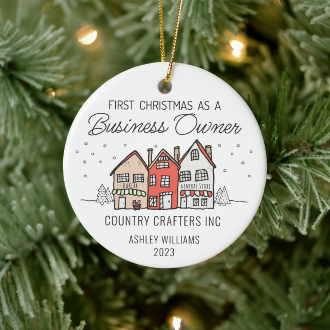 Adorno De Cerámica Primera Navidad personalizada como propietario de  (Árbol)