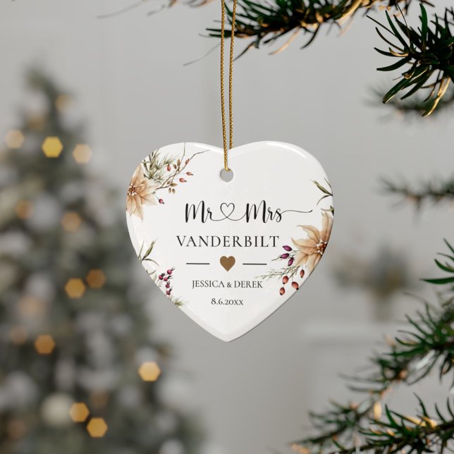 Adorno De Cerámica Primera Navidad personalizada con Keepsake casado (Subido por el creador)