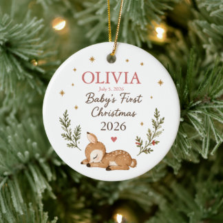 Adorno De Cerámica Primera Navidad Personalizada del Bebé