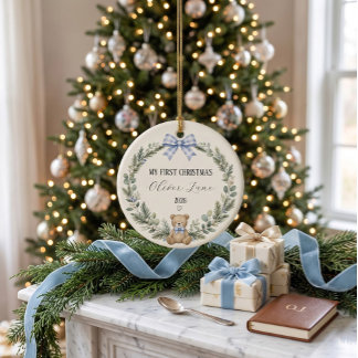Adorno De Cerámica Primera Navidad Personalizada del Bebé
