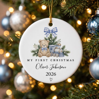 Adorno De Cerámica Primera Navidad Personalizada del Bebé