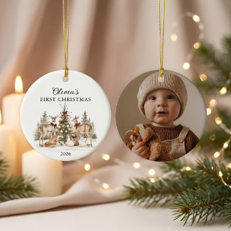 Adorno De Cerámica Primera Navidad Personalizada del Bebé