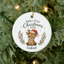 Primera Navidad Personalizada del Bebé "Reno"