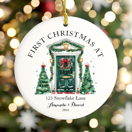 Adorno De Cerámica Primera Navidad personalizada en nuestro nuevo hog