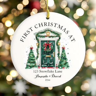 Adorno De Cerámica Primera Navidad personalizada en nuestro nuevo hog