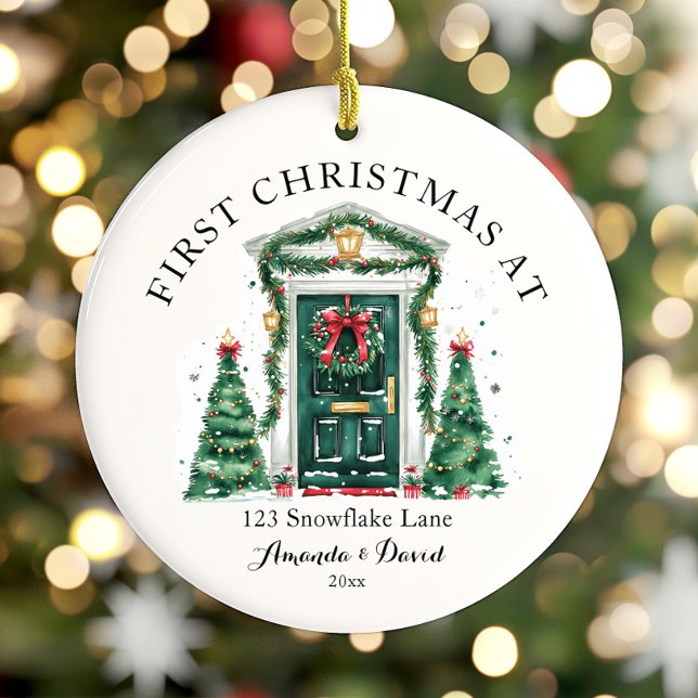 Adorno De Cerámica Primera Navidad personalizada en nuestro nuevo hog (Subido por el creador)