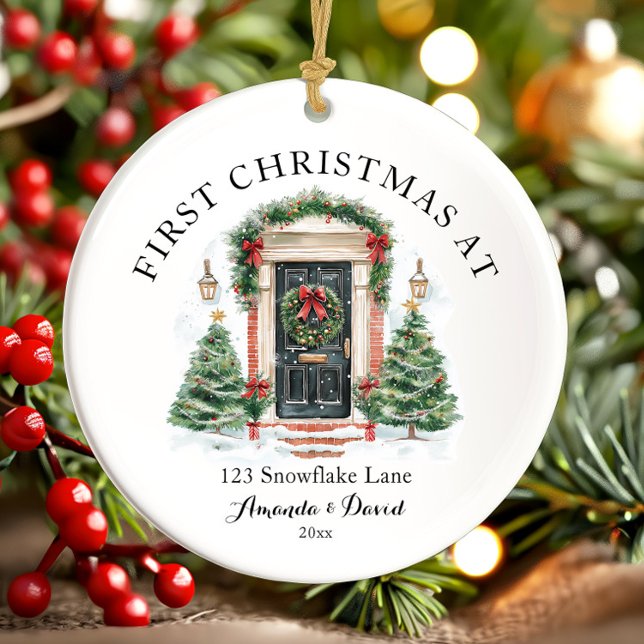 Adorno De Cerámica Primera Navidad personalizada en nuestro nuevo hog (Subido por el creador)