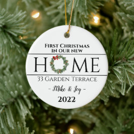 Adorno De Cerámica Primera Navidad Personalizada En Nuestro Nuevo Hog