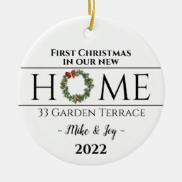 Adorno De Cerámica Primera Navidad Personalizada En Nuestro Nuevo Hog