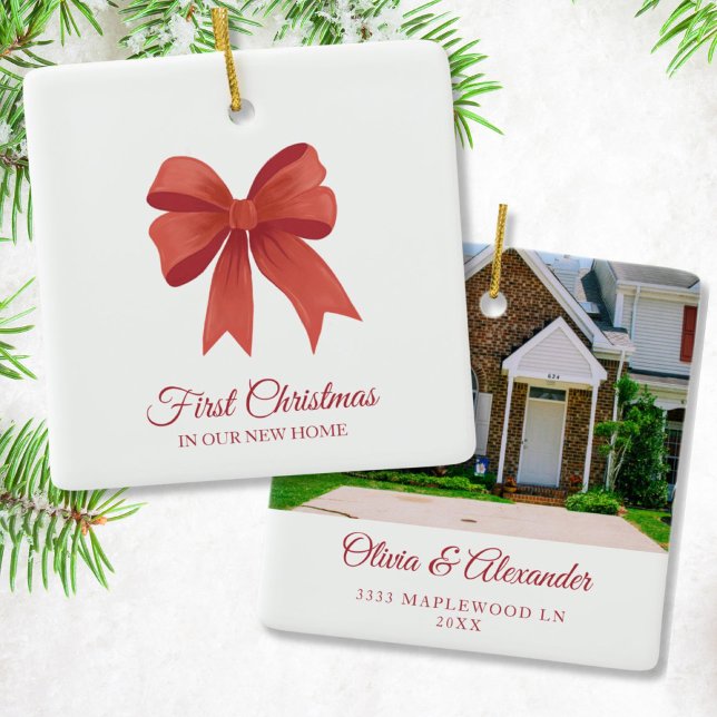 Adorno De Cerámica Primera Navidad personalizada en nuestro nuevo reg (New House Ornament)