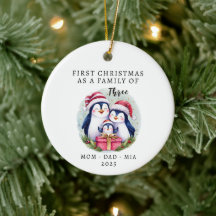 Primera Navidad personalizada - Familia de tres