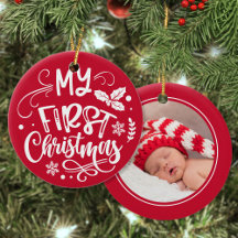 Primera Navidad Personalizada foto de bebé Keepsak