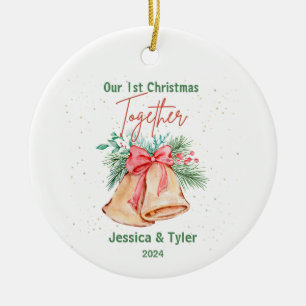 Adorno De Cerámica Primera Navidad personalizada juntos