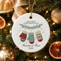 Primera Navidad Personalizada para Familia de Tres