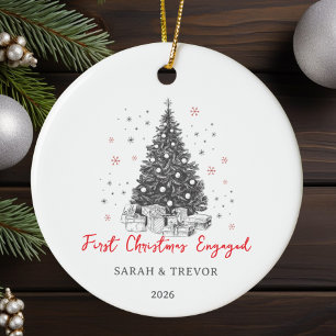 Adorno De Cerámica Primera Navidad Personalizado involucrado negro y 