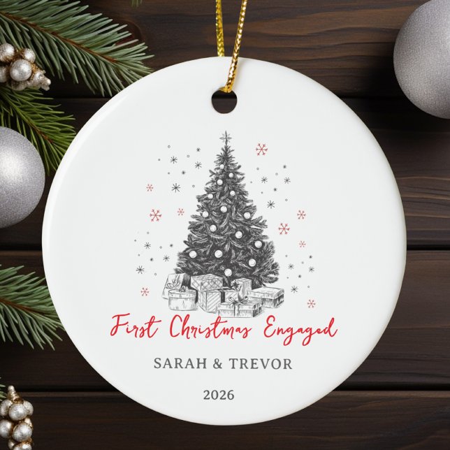 Adorno De Cerámica Primera Navidad Personalizado involucrado negro y  (Subido por el creador)