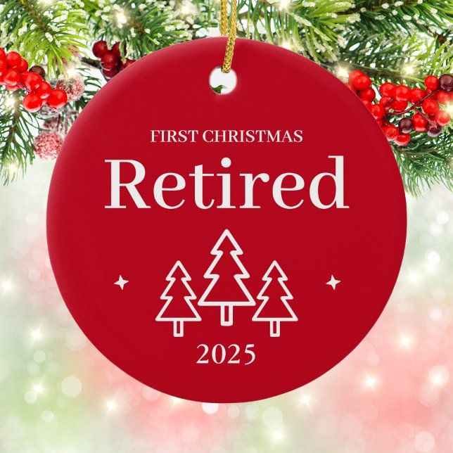 Adorno De Cerámica Primera Navidad Rojo Jugado (First Christmas Retired Red Ceramic Ornament
)