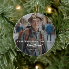 Adorno De Cerámica Primera Navidad Sin Ti Foto Memorial
