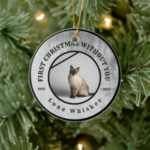 Adorno De Cerámica Primera Navidad Sin Ti Memorial de Mascota