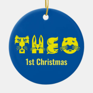 Adorno De Cerámica Primera Navidad Theo