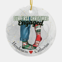 Primera pareja de navidad involucrada en calcetine