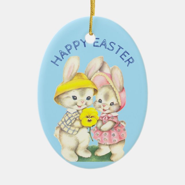 Adorno De Cerámica Primera Semana Santa personalizada de Bebé (Frente)