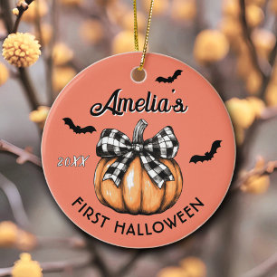 Adorno De Cerámica Primeras bromas de calabaza de Halloween para bebé