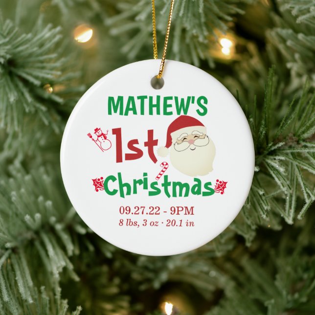 Adorno De Cerámica Primeras estadísticas de natalidad de Navidad (Árbol)