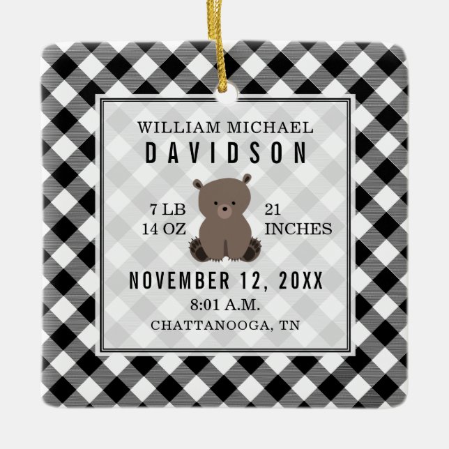 Adorno De Cerámica Primeras estadísticas navideñas de bebés detalles  (Anverso)