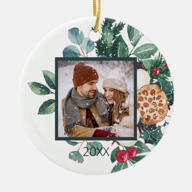 Adorno De Cerámica Primeras Navidades de las Personalizados Cuestas (Frente)