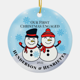 Adorno De Cerámica Primeras Navidades de Snowmen