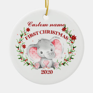Adorno De Cerámica Primeras Navidades del Baby Elephant 2020 personal