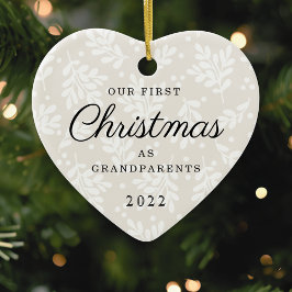 Adorno De Cerámica Primeras Navidades en el Corazón como Abuelos