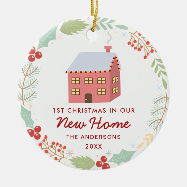 Adorno De Cerámica Primeras Navidades En Nuestro Nuevo Hogar (Frente)