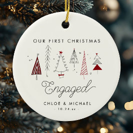 Adorno De Cerámica Primeras Navidades Involucradas Árboles singulares