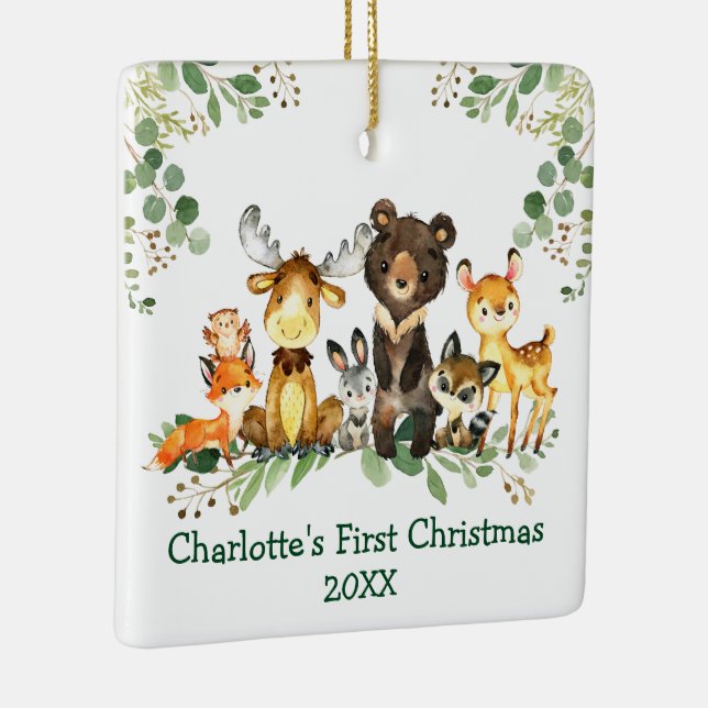 Adorno De Cerámica Primeras Navidades Rústicas Animales verdes FOTO (Derecha)