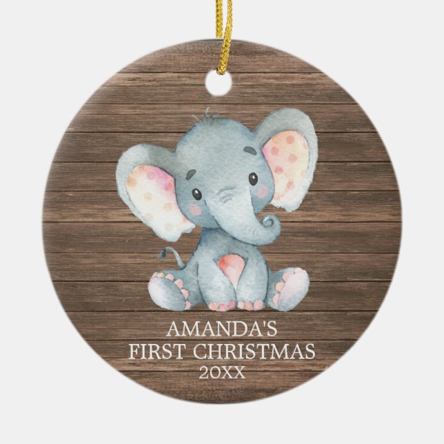 Adorno De Cerámica Primerísima Navidad para un elefante ruso (Frente)