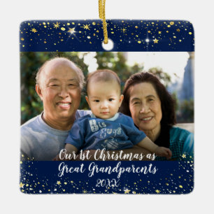 Adorno De Cerámica Primeros abuelos de Navidad 2 estrellas fotográfi