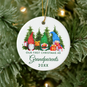 Adorno De Cerámica Primeros abuelos de Navidad ganan árboles verdes
