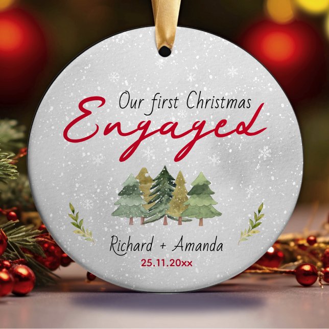 Adorno De Cerámica Primeros árboles verdes de compromiso navideño (Subido por el creador)