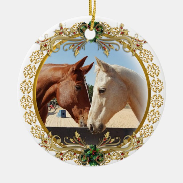Adorno De Cerámica Primeros caballos de Navidad (Frente)
