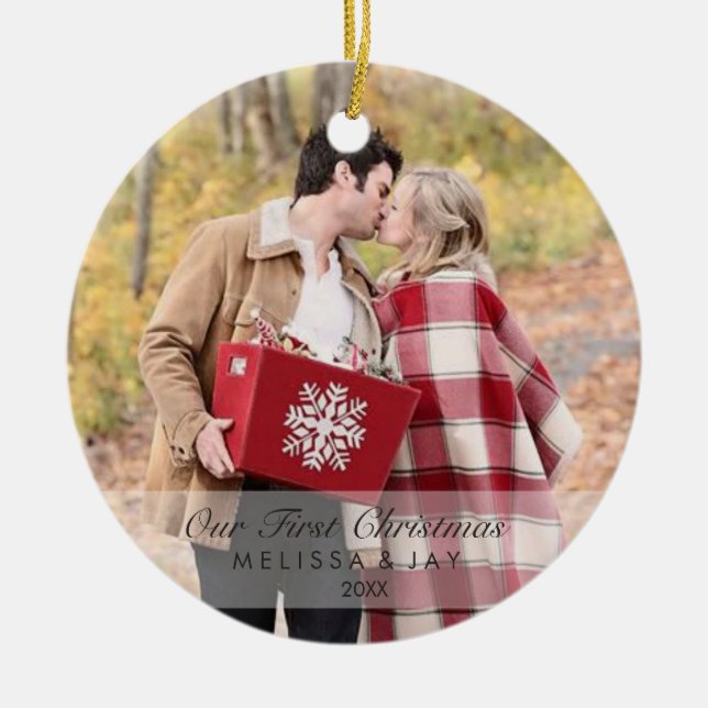 Adorno De Cerámica Primeros días de fiesta cones monograma del (Frente)