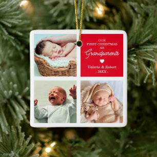 Adorno De Cerámica Primeros Navidades de fotografía de abuelos de Nav