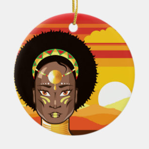 Adorno De Cerámica Princesa africana