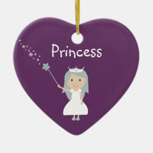 Adorno De Cerámica Princesa bonita Customizable Purple del dibujo