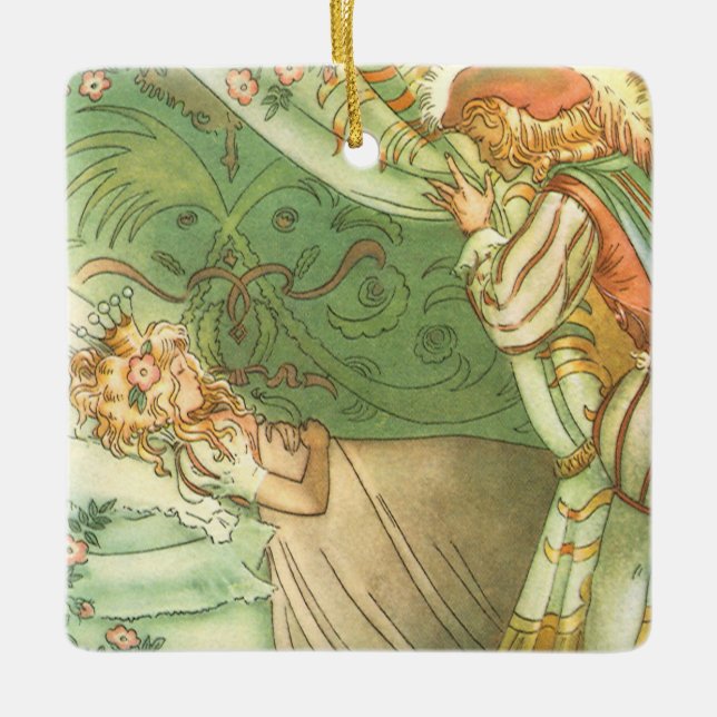 Adorno De Cerámica Princesa de Belleza Durmiente, cuento de hadas vin (Anverso)