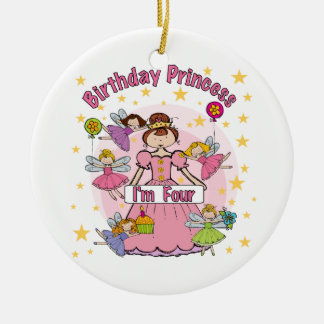 Adorno De Cerámica Princesa de cumpleaños soy Cuatro camisetas y rega