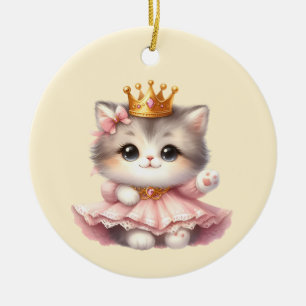Adorno De Cerámica Princesa de gatito suave