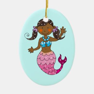 Adorno De Cerámica princesa de la sirena