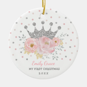 Adorno De Cerámica Princesa Heredera de Plata Primer Navidad